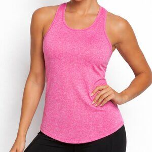 Spyder Active Tank Top Womens Medium Pink Space Dye High Neck Racerback SP314